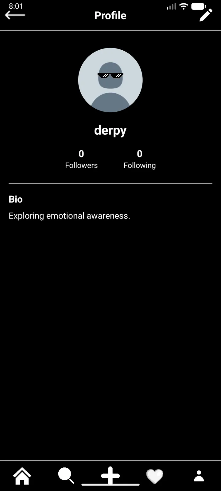 A profile, with follower counts and bio