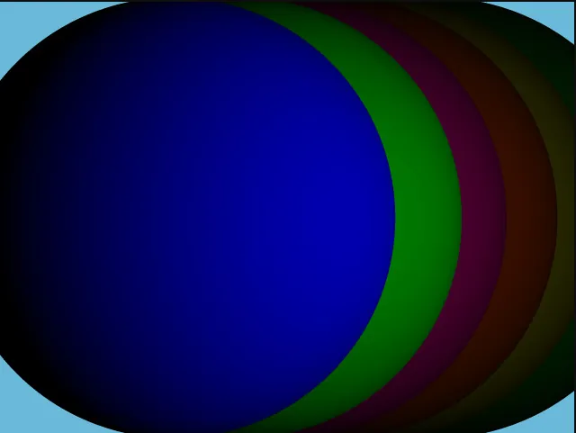 Close range spheres, showing the falloff across a curved surface